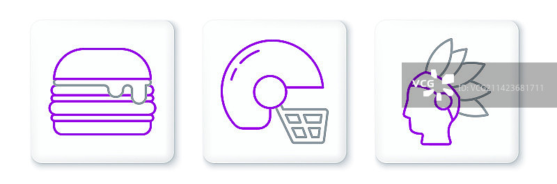 美洲原住民汉堡美食图标图片素材