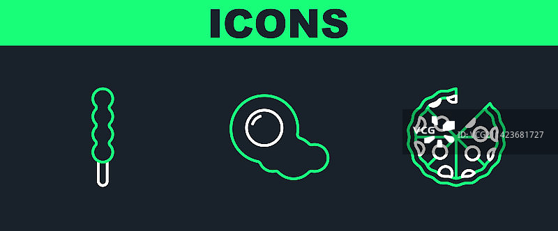 棒棒糖炒鸡蛋线条组合图片素材