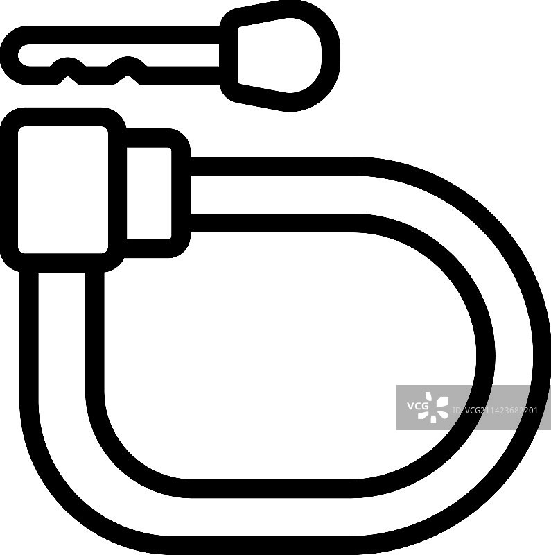 城市自行车锁图标轮廓钥匙安全图片素材