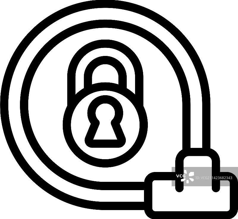 自行车锁图标轮廓安全图片素材