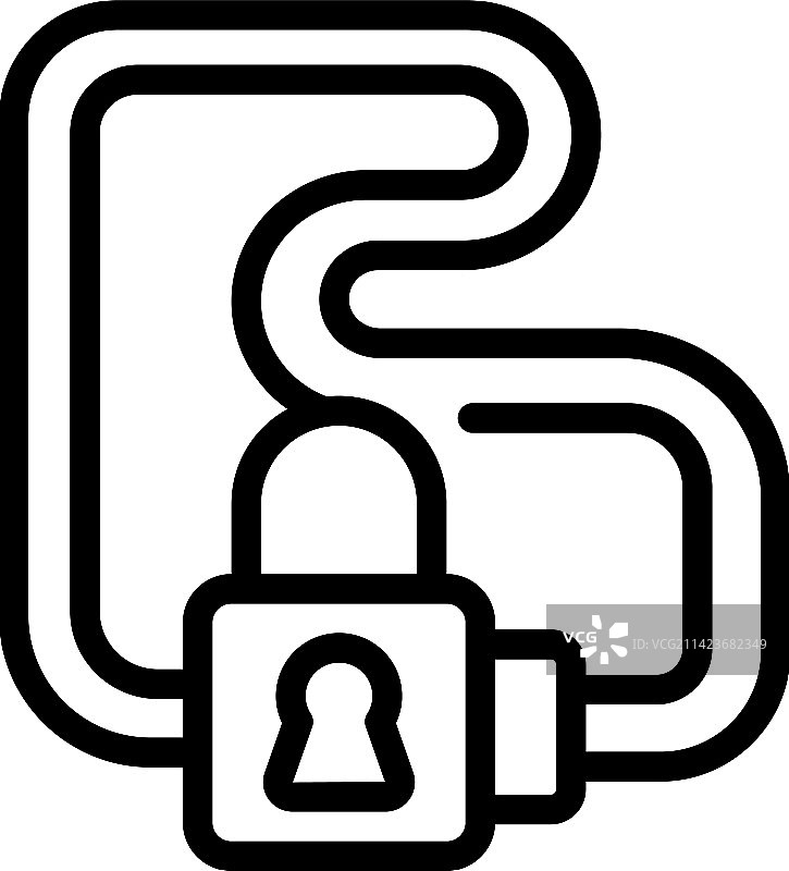 租用自行车锁图标轮廓安全锁图片素材
