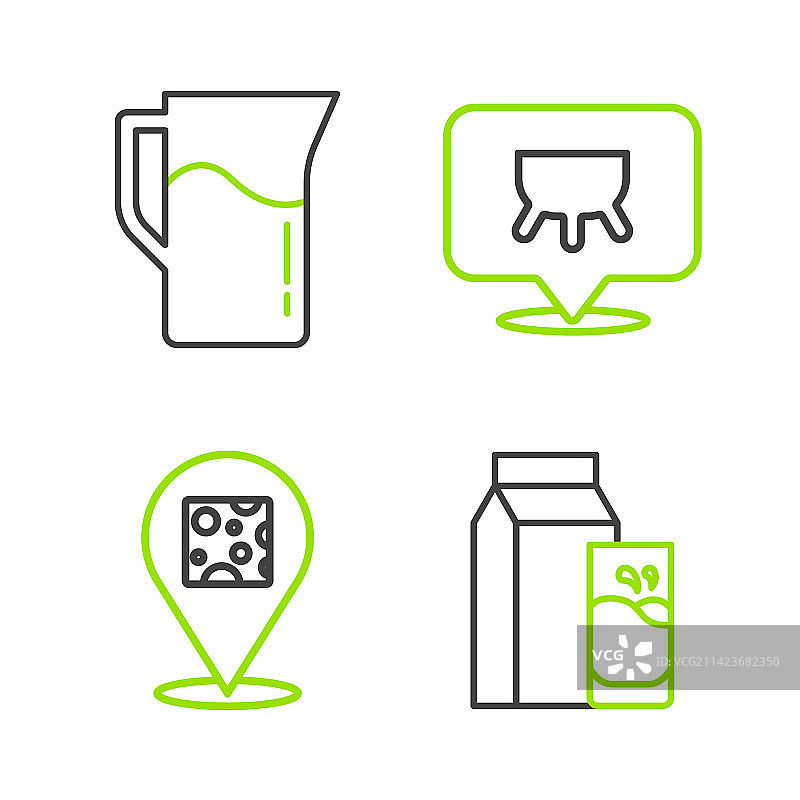 克非尔奶酪牛乳纸包装组合图片素材