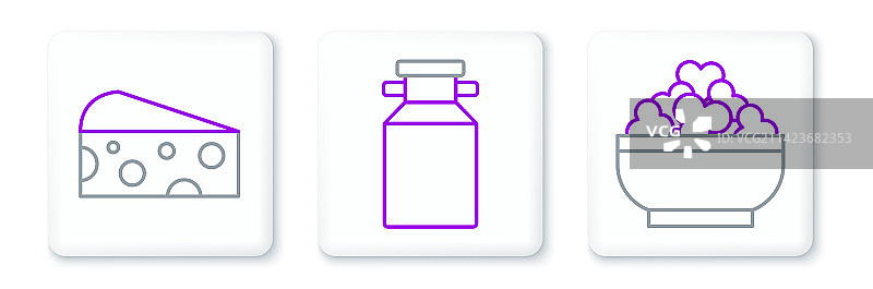 凝乳干酪和罐装容器合集图片素材