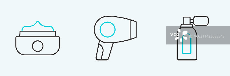 须后水、喷雾器、发胶、发蜡线稿图片素材