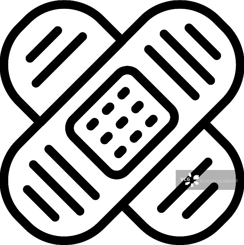医用创可贴线框图标图片素材