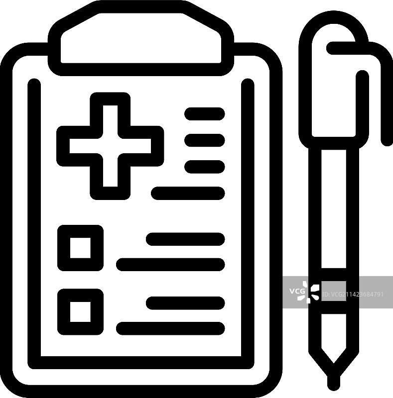 病人卡轮廓图标图片素材