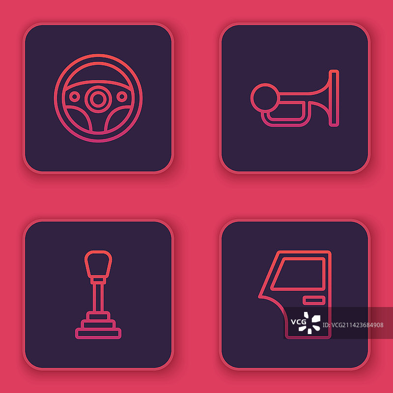 方向盘换挡杆信号喇叭线性组合图片素材