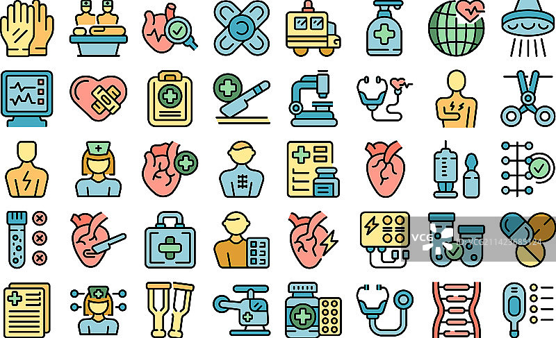 心脏外科医生图标扁平化设计图片素材