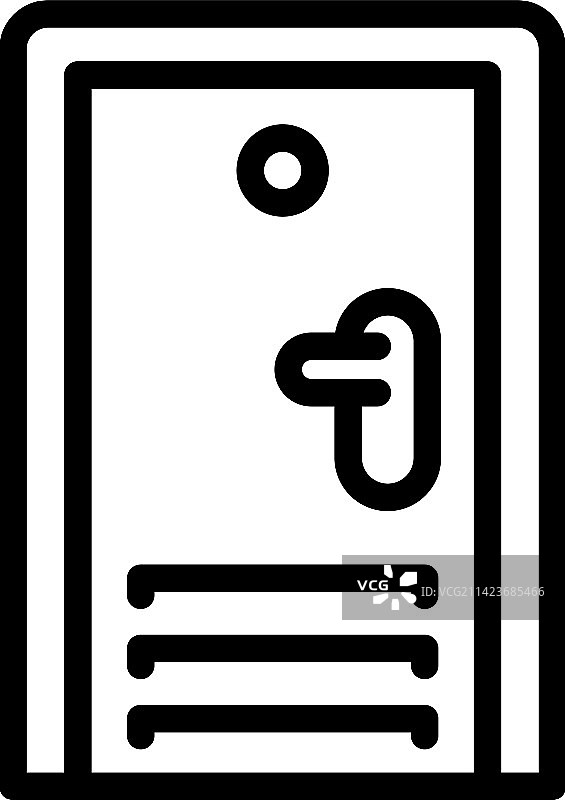 木纹玻璃门锁轮廓图标图片素材