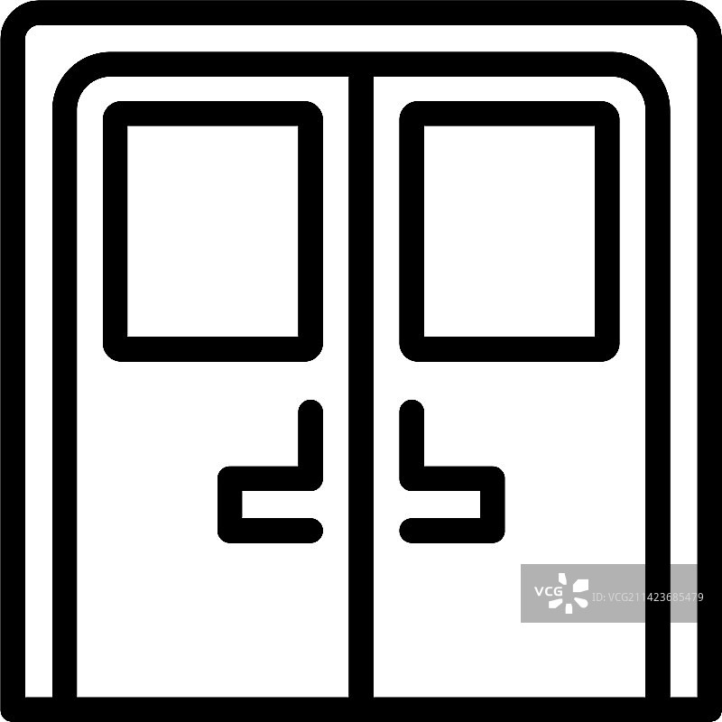 大型医院大门图标轮廓正面图片素材