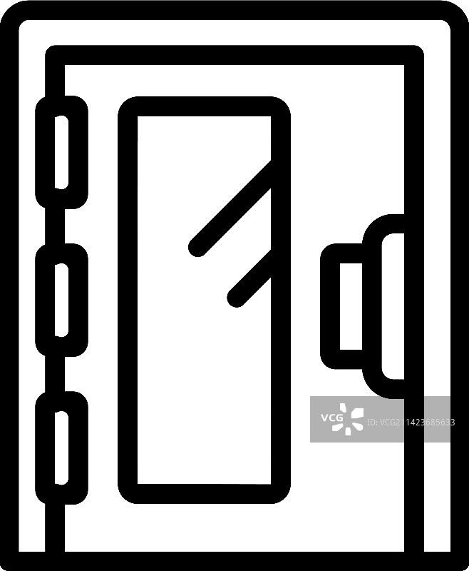 木门轮廓门锁图标图片素材