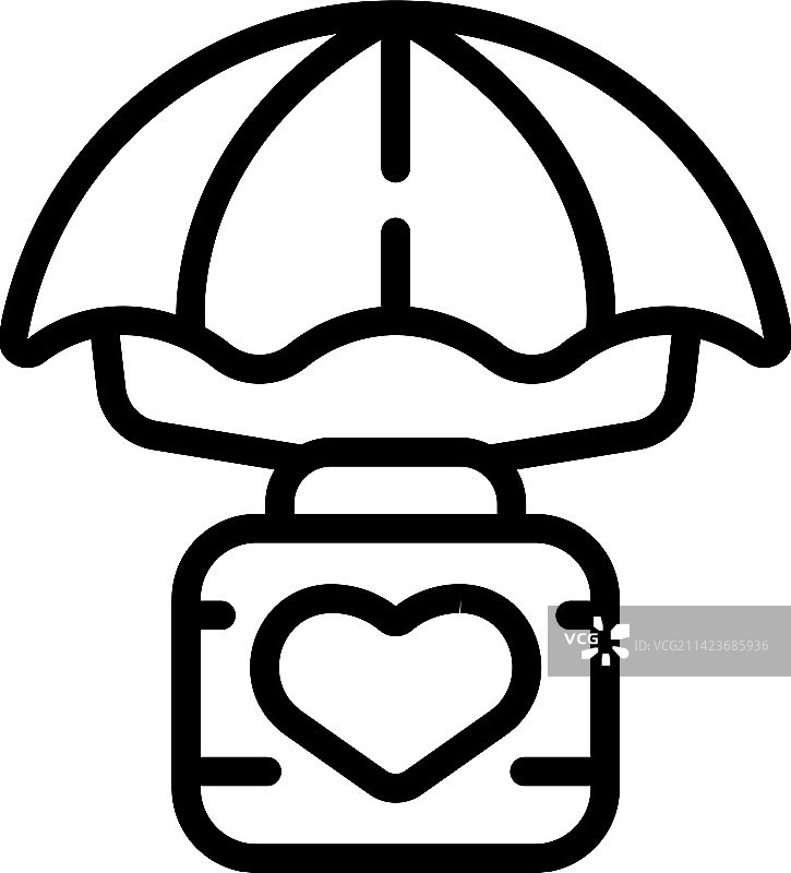 爱心慈善关怀图标轮廓图片素材