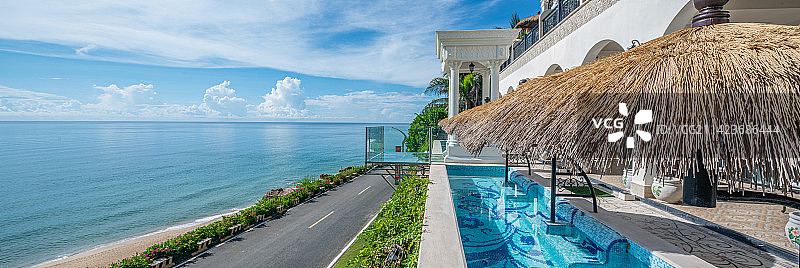 香水湾悬崖酒店无边泳池、海边泳池、海景泳池、公路图片素材