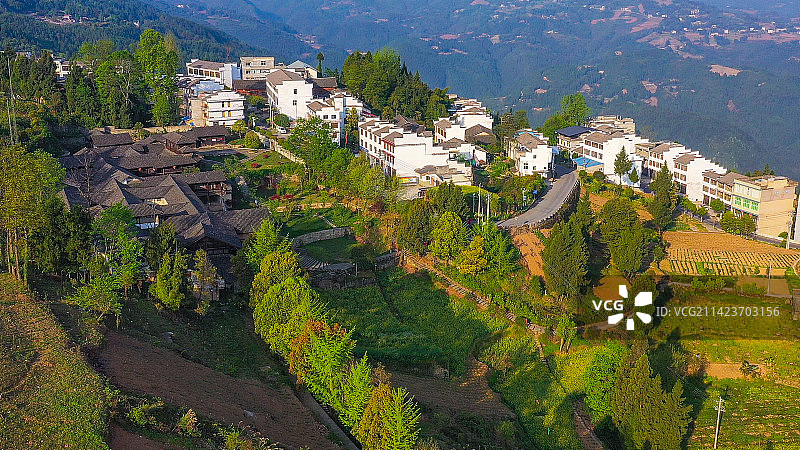 湖北省利川市大水井古建筑群风貌图片素材