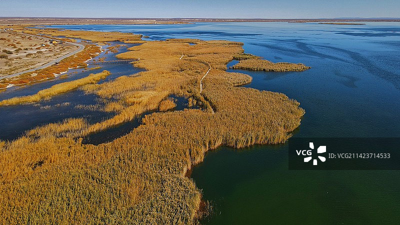 居延海航拍图片素材