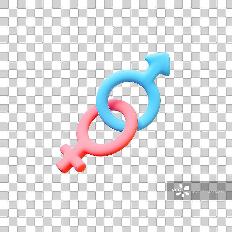 3D立体男女图标元素图片素材