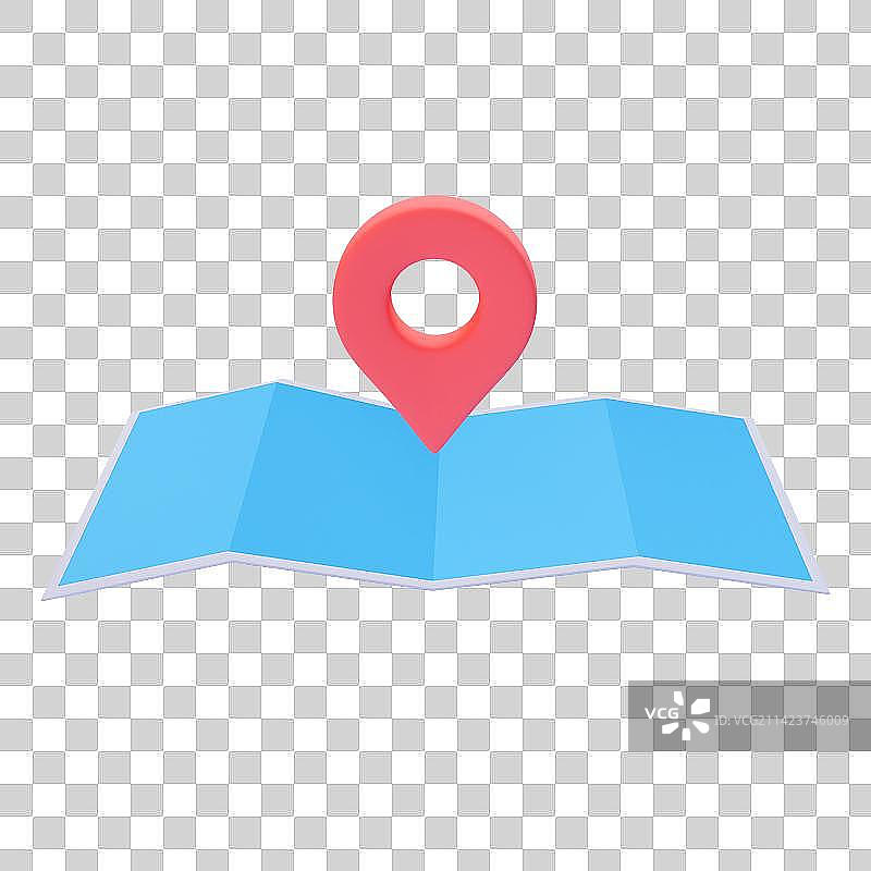 3D立体地图定位插图图片素材