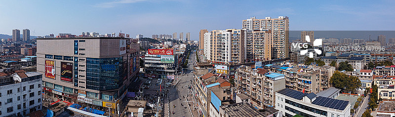 大悟县 滨河公园 汉大市场 春华百货 兴华路 购物中心 航拍图片素材