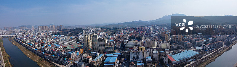 大悟县 滨河公园 汉大市场 春华百货 兴华路 购物中心 航拍图片素材