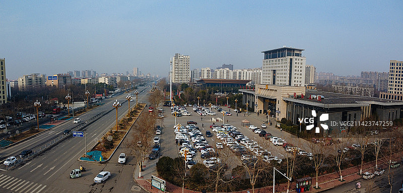 临颍县 颖川大道 梅苑公园 地标 航拍图片素材