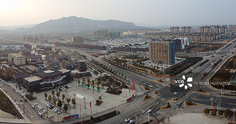 确山县 未来大道 水韵太极湾 中原大道 确山体育馆 航拍图片素材