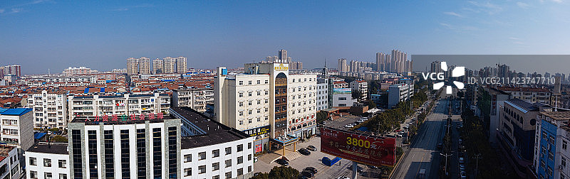 孝昌县 文慧路 花园广场 古城大道 航拍 孝武购物中心图片素材