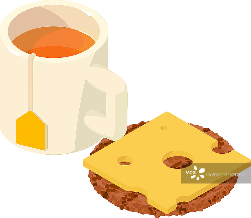 传统早餐图标2.5D茶图片素材