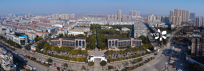 孝昌县 文慧路 花园广场 古城大道 航拍 孝武购物中心图片素材