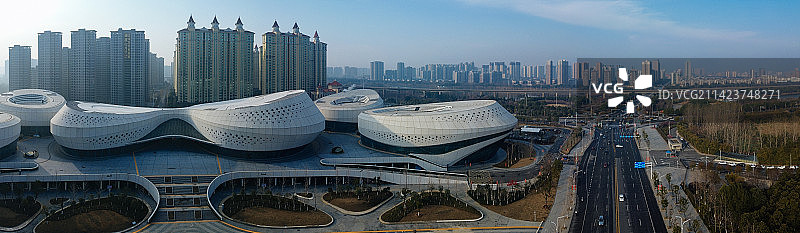 孝感 文化中心 复兴大道 槐荫公园 吾悦广场 乾坤大道 孝南区图片素材