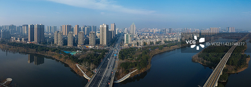 孝感 文化中心 复兴大道 槐荫公园 吾悦广场 乾坤大道 孝南区图片素材