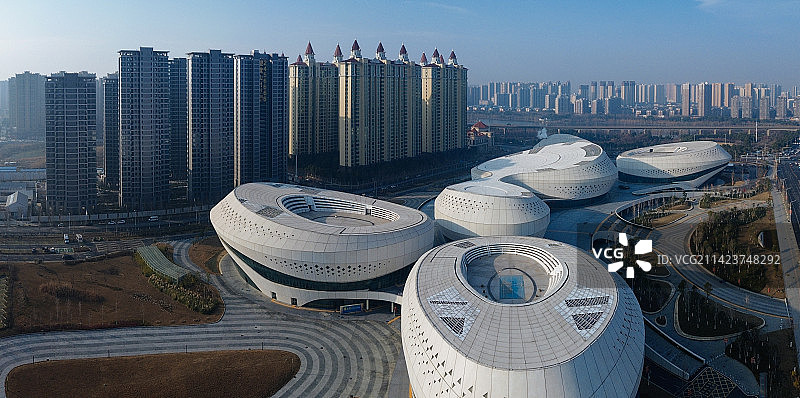 孝感 文化中心 复兴大道 槐荫公园 吾悦广场 乾坤大道 孝南区图片素材