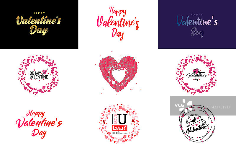 爱心字艺术设计，心形渐变图片素材