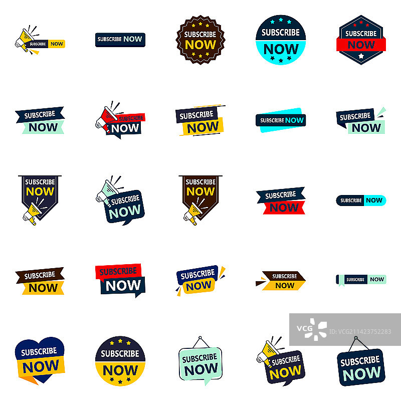 立即订阅动态图形横幅25款图片素材