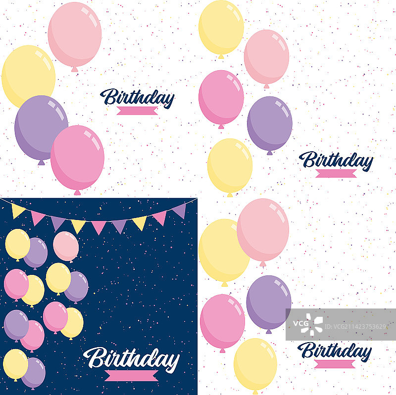 彩色生日快乐宣传海报图片素材