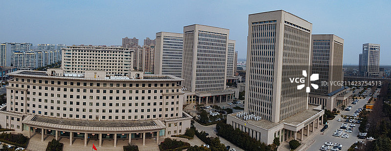 长葛市 葛天源公园 科技广场 葛天大道 魏武中路 航拍图片素材