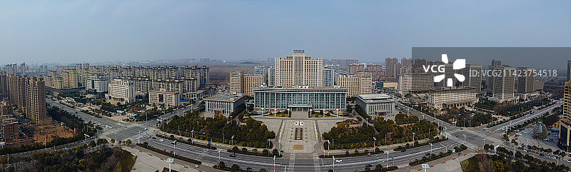 长葛市 葛天源公园 科技广场 葛天大道 魏武中路 航拍图片素材