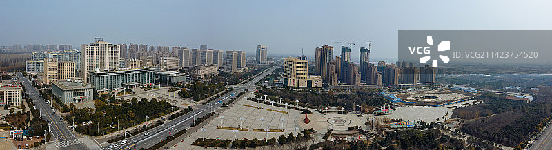 长葛市 葛天源公园 科技广场 葛天大道 魏武中路 航拍图片素材