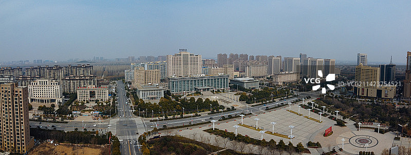 长葛市 葛天源公园 科技广场 葛天大道 魏武中路 航拍图片素材