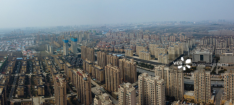 长葛市 葛天源公园 科技广场 葛天大道 魏武中路 航拍图片素材