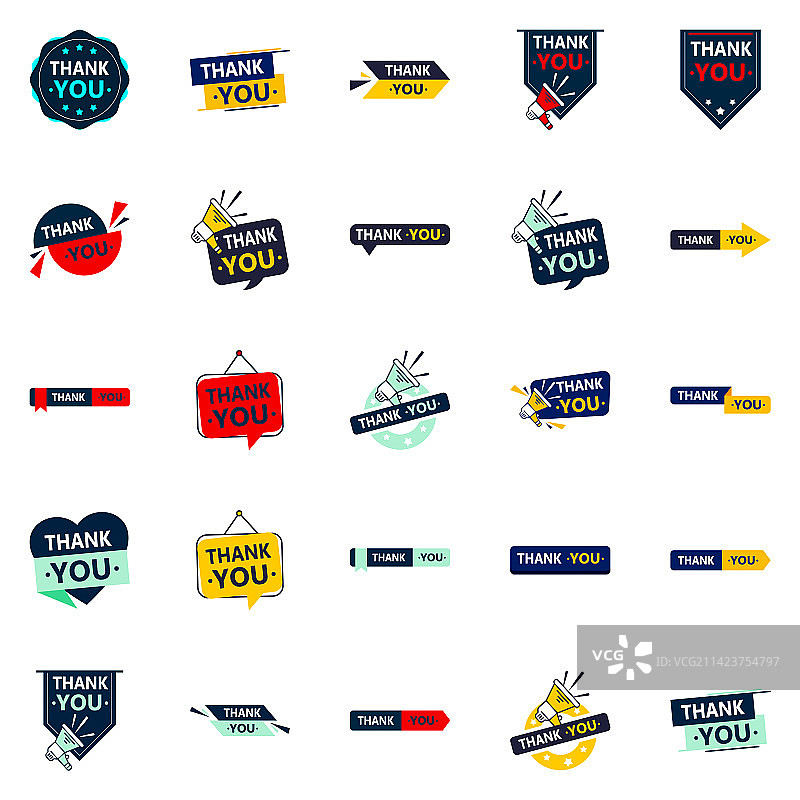 25个引人注目的感谢图标图片素材