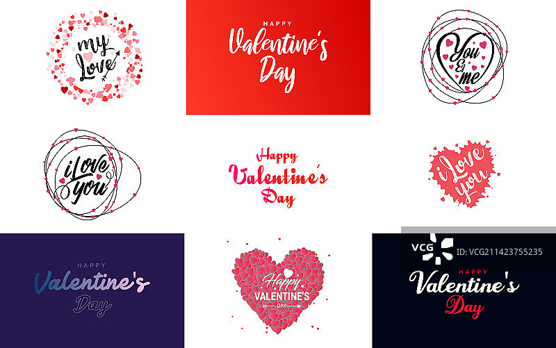 爱心字艺术设计，心形渐变图片素材