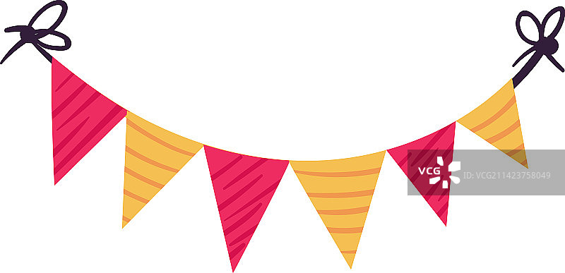 扁平彩色派对三角旗图片素材