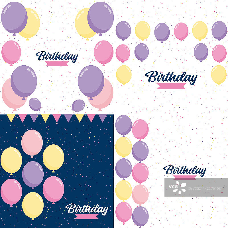 带有真实气球的生日快乐文字图片素材