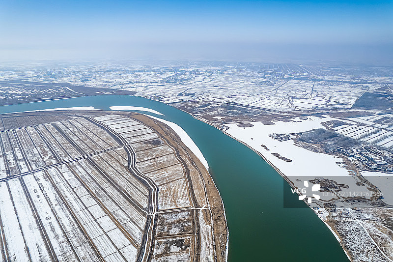 宁夏黄河坛黄河大峡谷冬季雪景图片素材