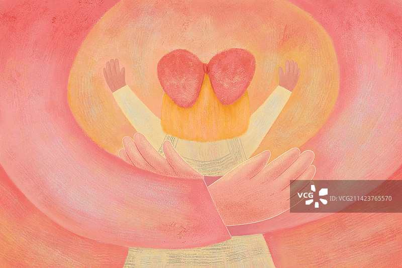 治愈系母亲插画图片素材