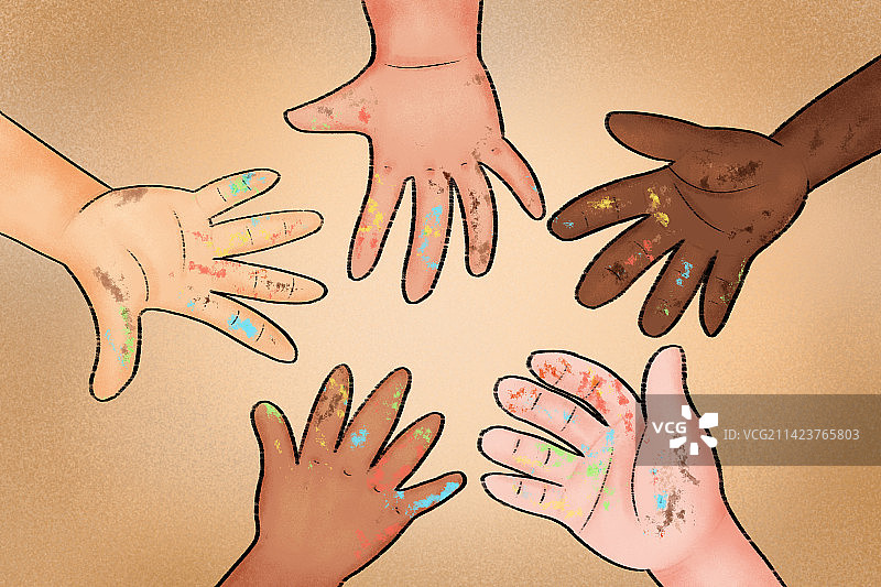 卡通风童年玩伴图片素材