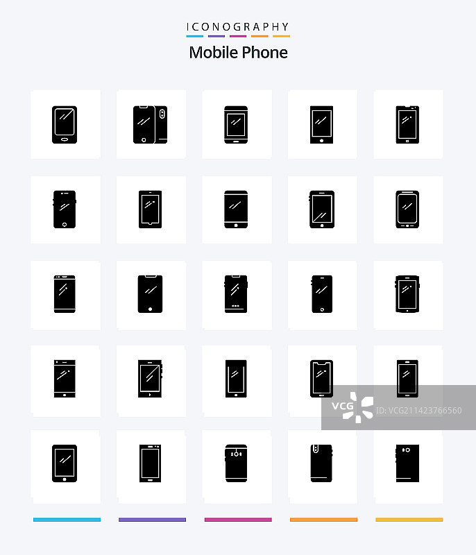 创意手机2.5D字形纯黑色图标图片素材