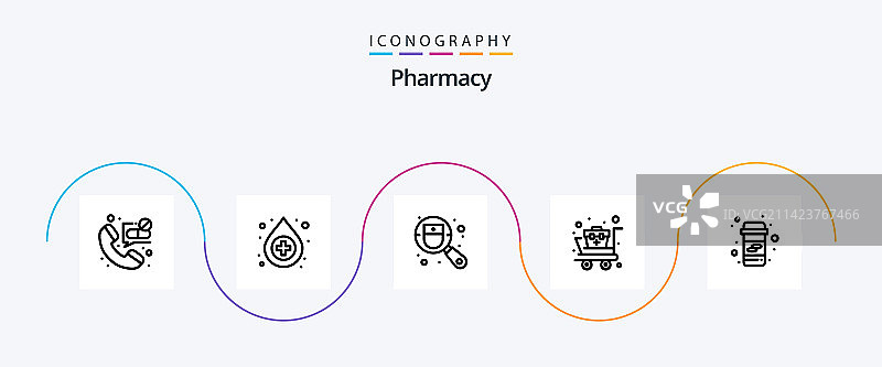 药房线性5图标包，包含药房图片素材