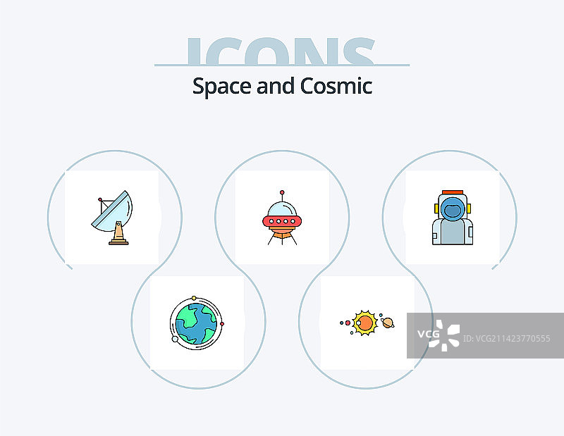 太空线性填充图标包5图标设计图片素材