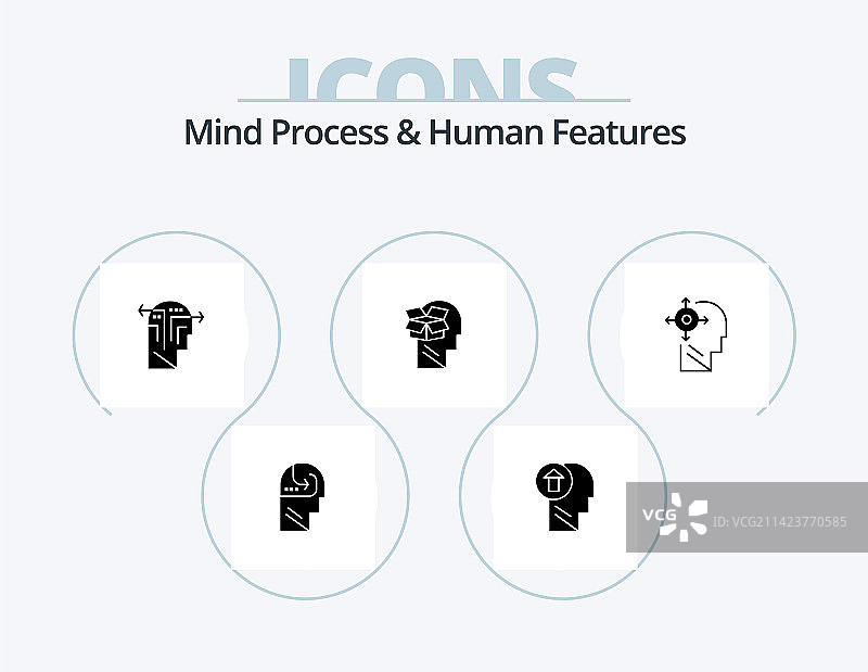 思维过程与人类特征标志图标包5图片素材